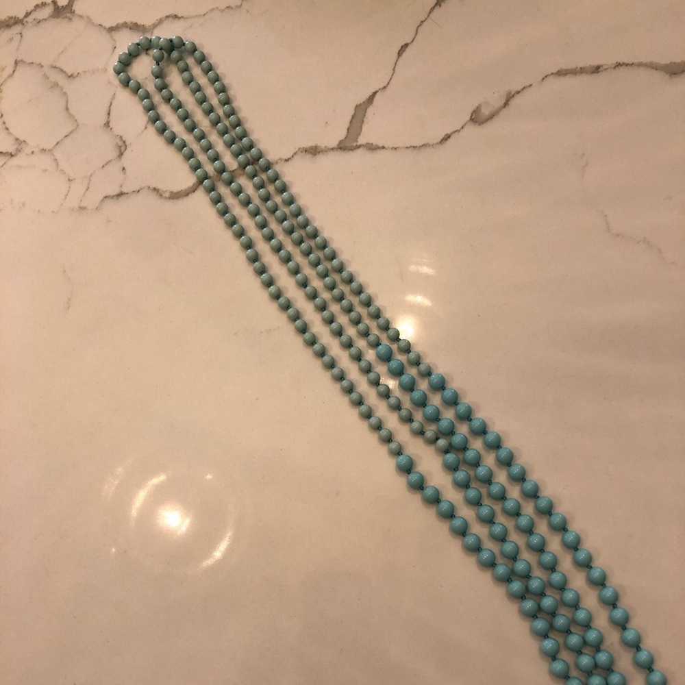 Long strand turquoise beaded necklace